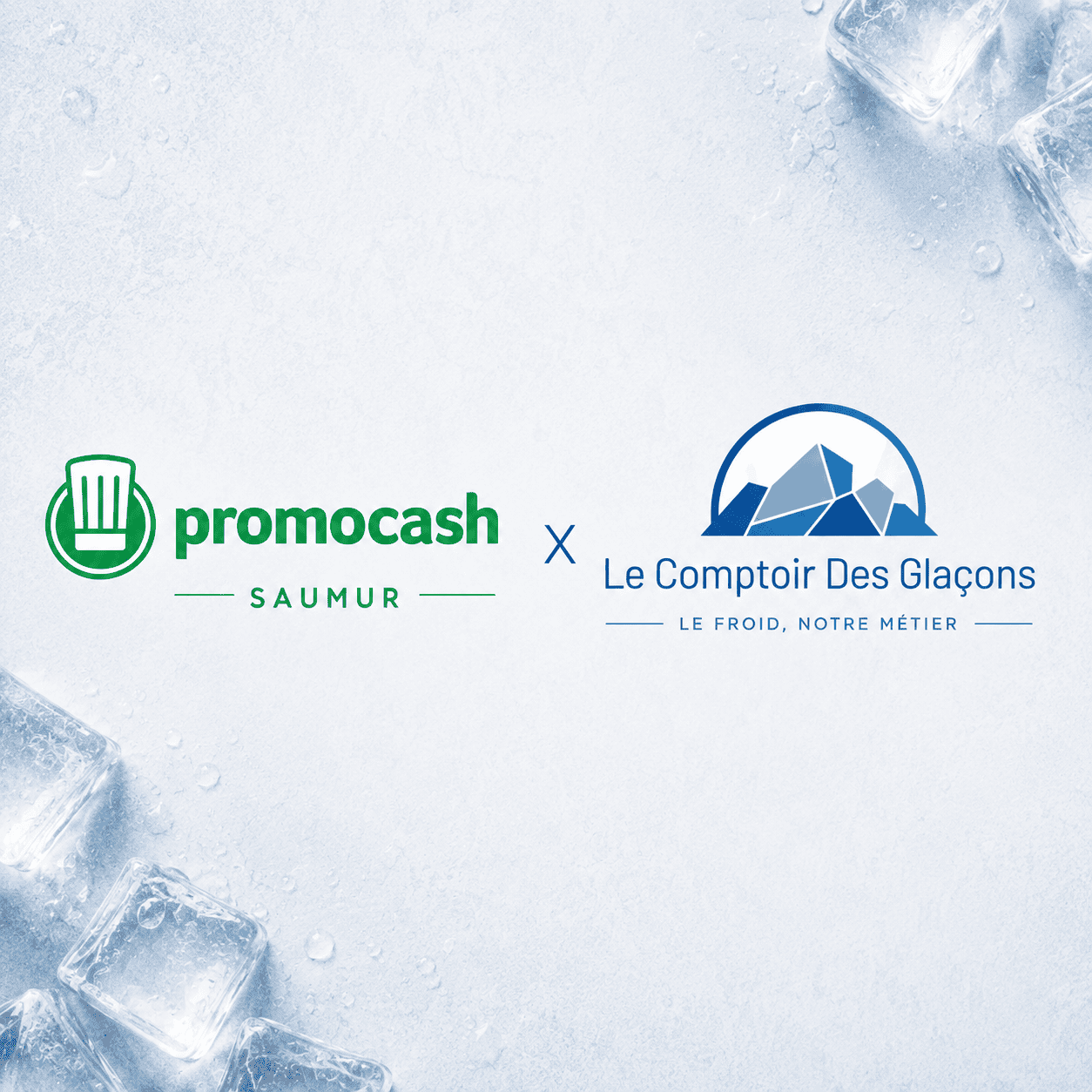 Partenariat Le Comptoir des Glaçons et Promocash Saumur pour la distribution de glaçons alimentaires premium dans le Maine-et-Loire Partenariat entre Promocash, spécialiste de la distribution pour les professionnels de la restauration et Le Comptoir des Glaçons